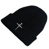New cross embroidery knitted hat autumn and winter European and American men's and women's outdoor warm wool hat pullover hat cold hat