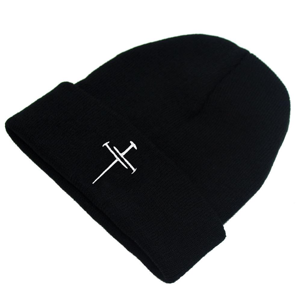 New cross embroidery knitted hat autumn and winter European and American men's and women's outdoor warm wool hat pullover hat cold hat