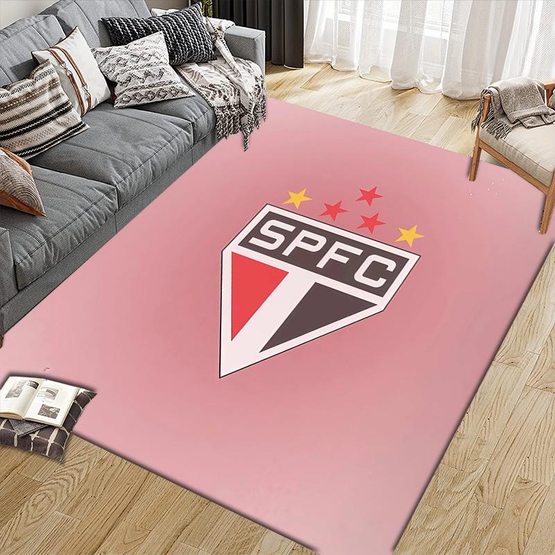 Sao Paulo FC4 Flannel Pattern Square Carpet,Area Rug,Carpet Rug for Living Room Bedroom Sofa Playroom Decor,Non-slip Floor Mat