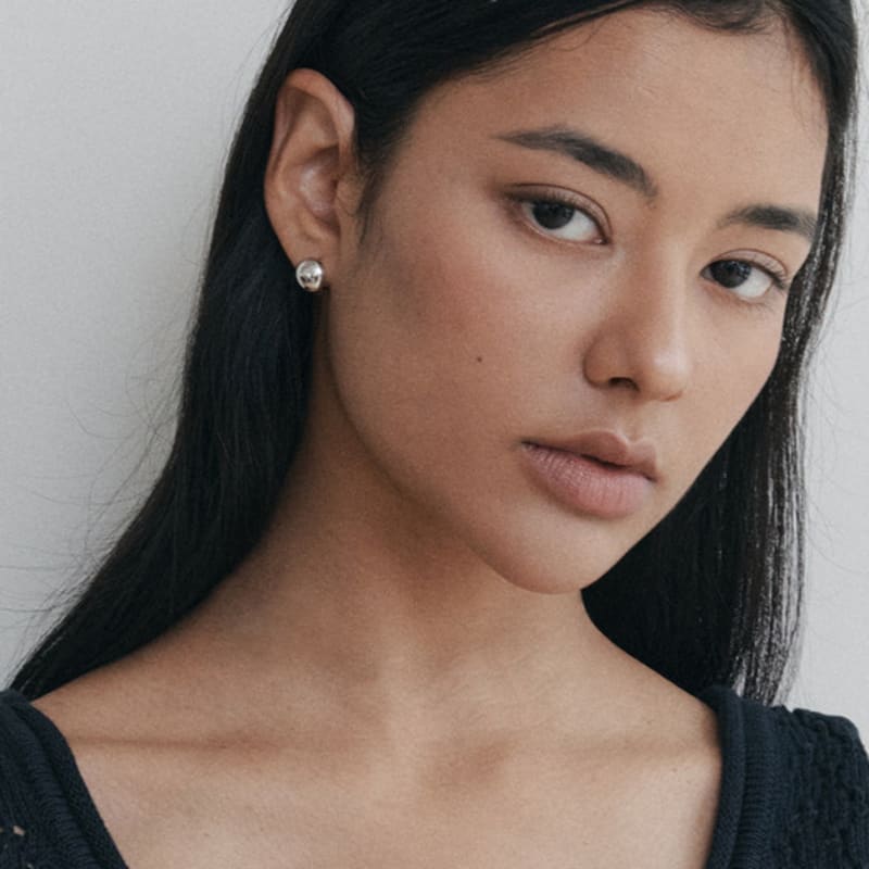 

ATTICA RAW Signature semicircle Earrings. ebs006 Silver