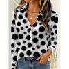 Women 2026 Long Sleeve Shirt Fashion Abstract Dot Printing Blouse Elegant Graphic Casual Daily