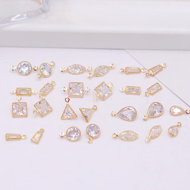 Hot-selling High-quality Small Brass + Zircon Trendy Pendant DIY Handmade Necklace Bracelet Accessories