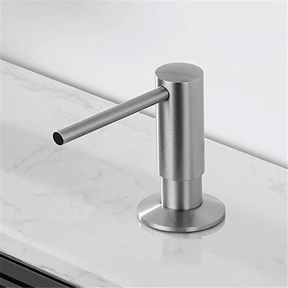 Built-in Pump Kitchen Liquid Soap Bottle 500ml Brass Brushed Nickel Soap Dispenser Black Kitchen Sink Soap Dispenser with Tube