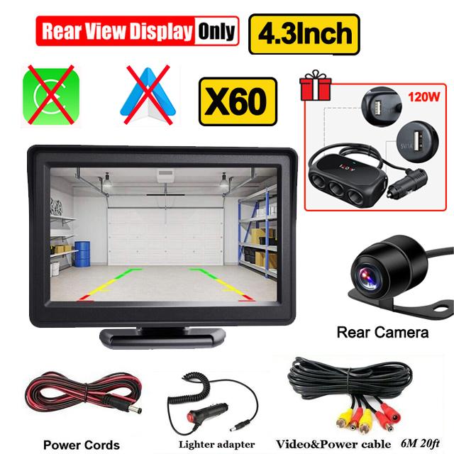 

Портативный 7-дюймовый автомобильный радиоприемник, мультимедийный видеоплеер, беспроводной Carplay, Android, сенсорный экран, автомобильная стереосистема, 4,3-дюймовая камера заднего вида