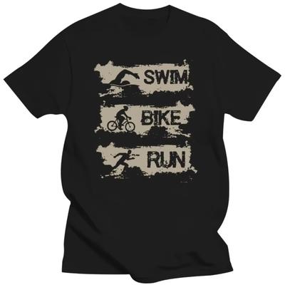 Lustige Schwimmen Radfahren Laufen Triathlet T-Shirts Grafik Baumwolle Streetwear Kurzarm Geburtstagsgeschenke Sommerstil T-Shirt Männer