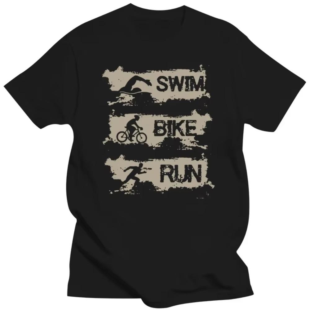 Funny  Swim Bike Run Triathlete T Shirts Graphic Cotton Streetwear Short Sleeve Birthday Gifts Summer Style T-shirt Men