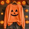 Women's Casual Halloween Printed Pullover Sweatshirt for Party and Daily Wear