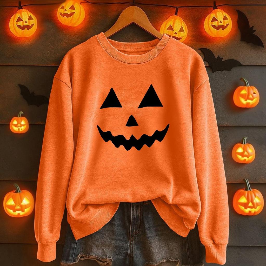 Women's Casual Halloween Printed Pullover Sweatshirt for Party and Daily Wear