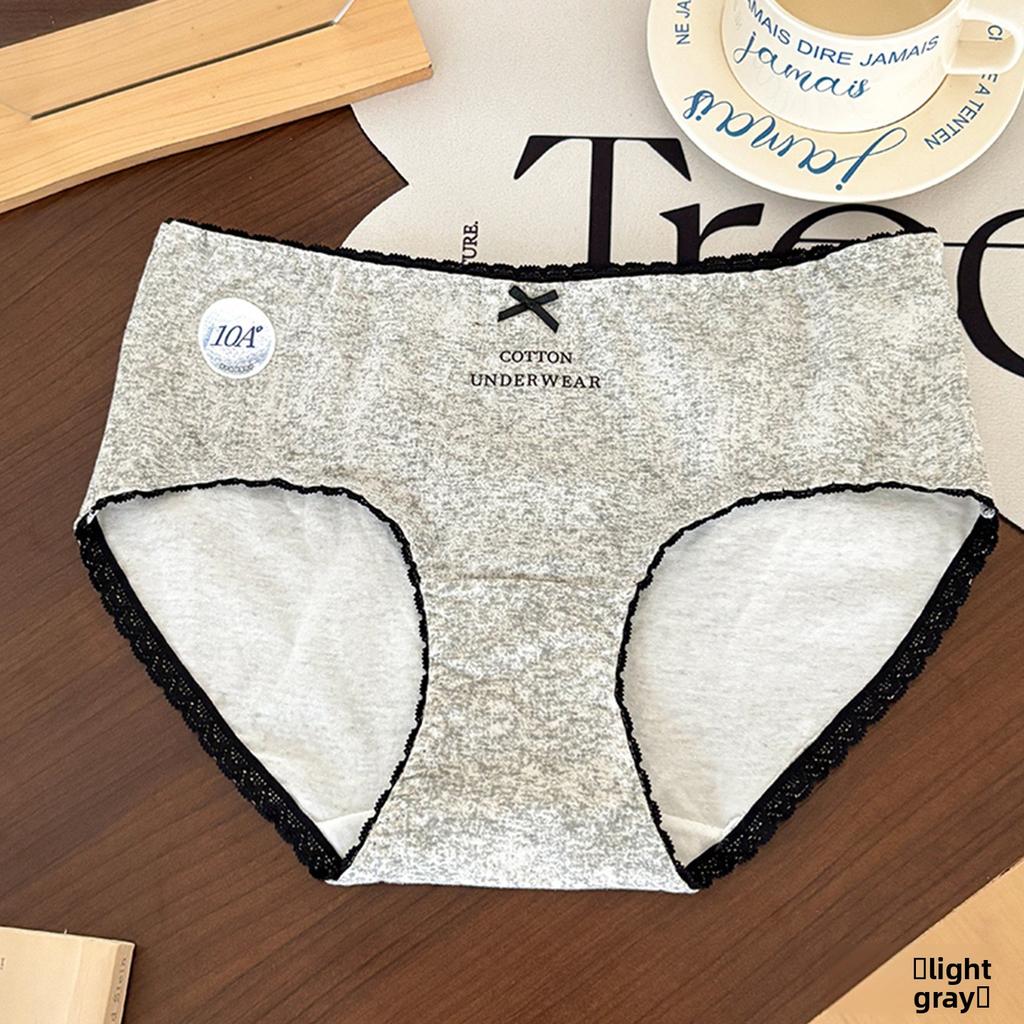 Women's Summer Cotton 10A Antibacterial Extended Crotch Comfortable Breathable Mid Waist Briefs