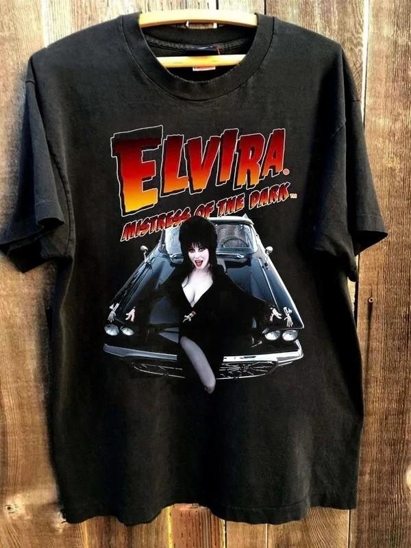 Репринт Элвира Хозяйка Тьмы Фильм 90-е Графический Унисекс Футболка Винтажная Унисекс Футболка XXXL