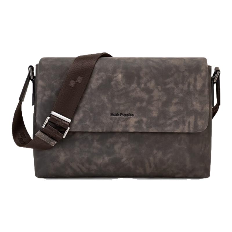 Hush Puppies Men s Retro Cowhide Shoulder Crossbody Chest Bag