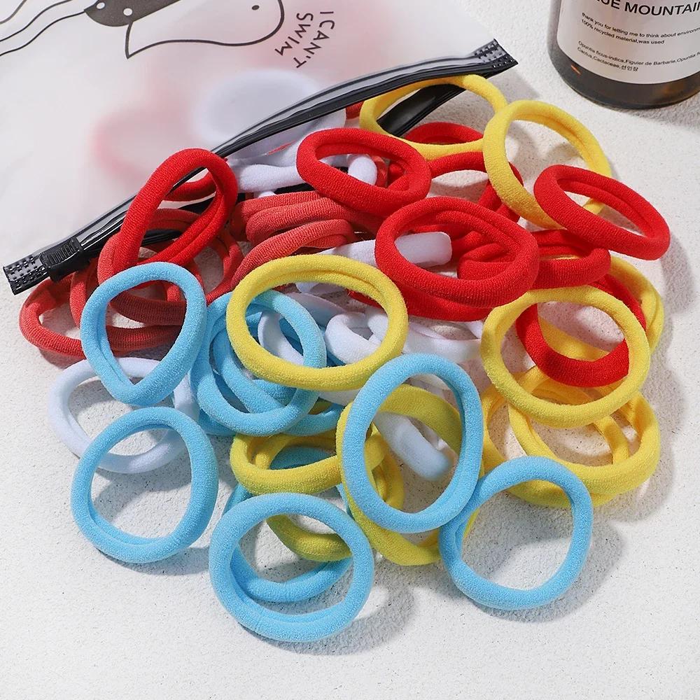 30Pcs/Set Women Elastic Hair Bands Girls Colorful Nylon Rubber Bands Headband Scrunchie Kids Ponytail Holder Hair Accessories