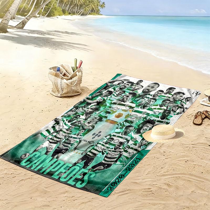 Sporting CP Print Strandtuch, Großes Weiches Schnelltrocknendes Handtuch für Strand Camping Schwimmen