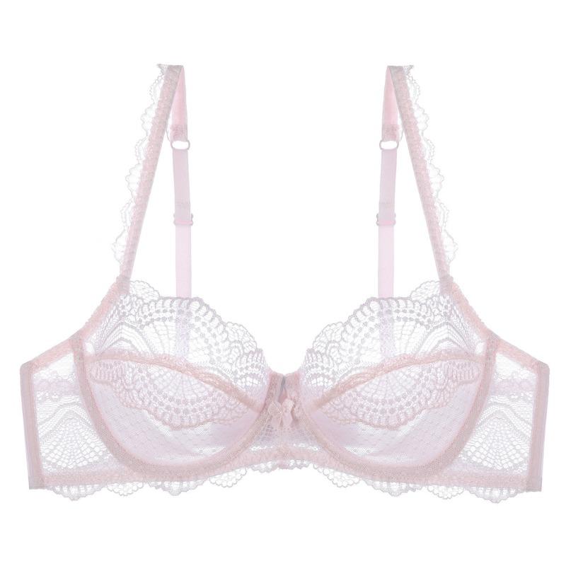 Velká velikost Dámské Letní Ultra Tenké Sexy Čistá Touha Krajka Velká Prsa Ukazují Malé Proti Pověsu na Podpůrném Prádle