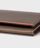 Paul Smith Striped Colored Edge Long Wallet In Grayish Beige