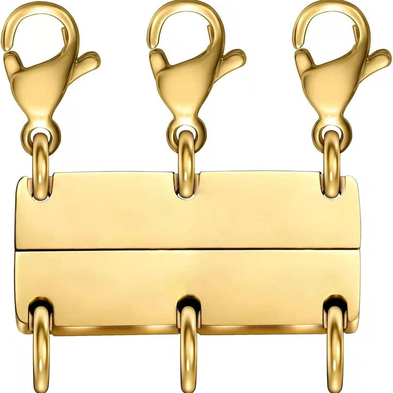 18K Gold Necklace Separator for Layering Lightweight Necklace Stacker Detangler Clas Magnetic Multiple Necklace Layering Bracelet Connector Girls’