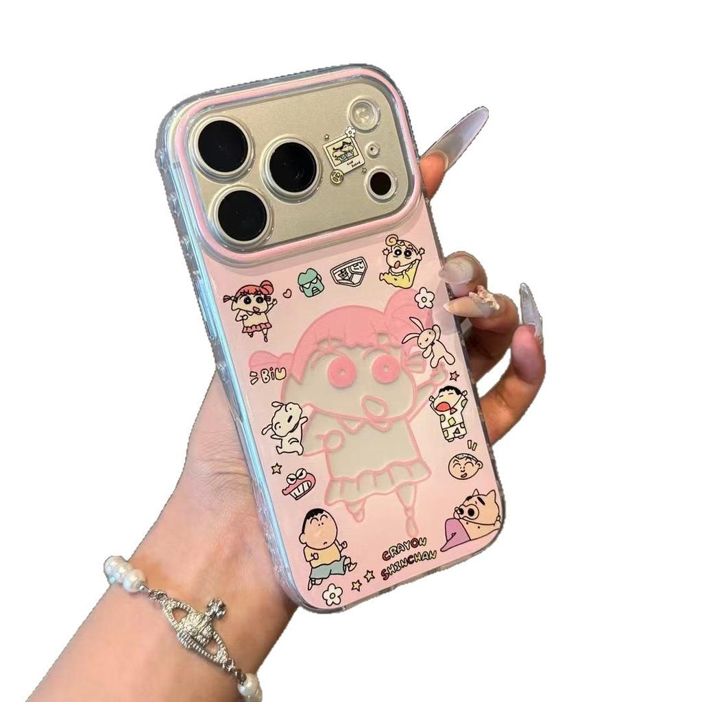 Hollow Nini Xiaoxin illustration is suitable for Apple 11pm mobile phone case, high value for girls, Huawei Xiaomi 11 large window.