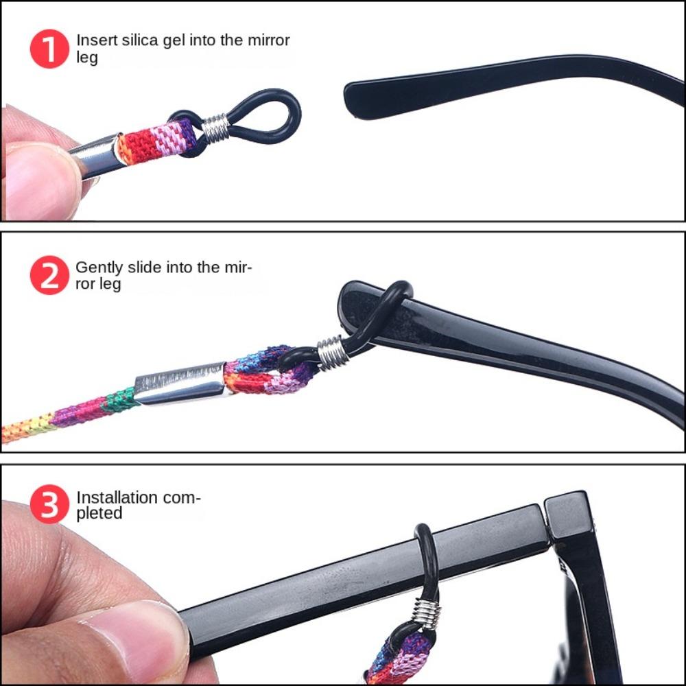 Polyesterová šňůrka na brýle Barevné popruhy na sluneční brýle Odolné držáky na brýle Sportovní