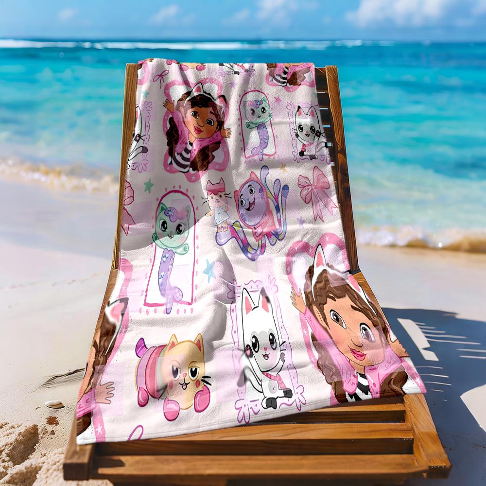 Cartoon Cute Gabbys5 Beach Towel High Absorbency & Quick-Dry Comfortable Lightweight