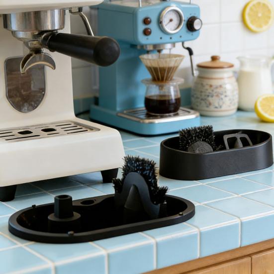 Sada na čištění kávového portafiltru Kávové portafiltry Tuhé čisticí nástroje se záchytnou miskou na kávovou sedlinu Čisticí kartáč Sada pro údržbu pro 51/53/58mm