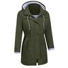 Women Solid Rain Jacket Outdoor Hoodie Waterproof Hooded Raincoat Windproof Tops