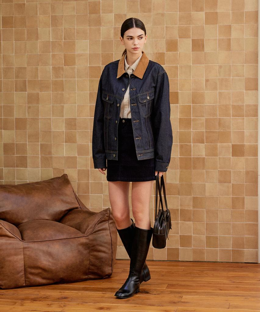 Lee Corduroy Mini Skirt Navy