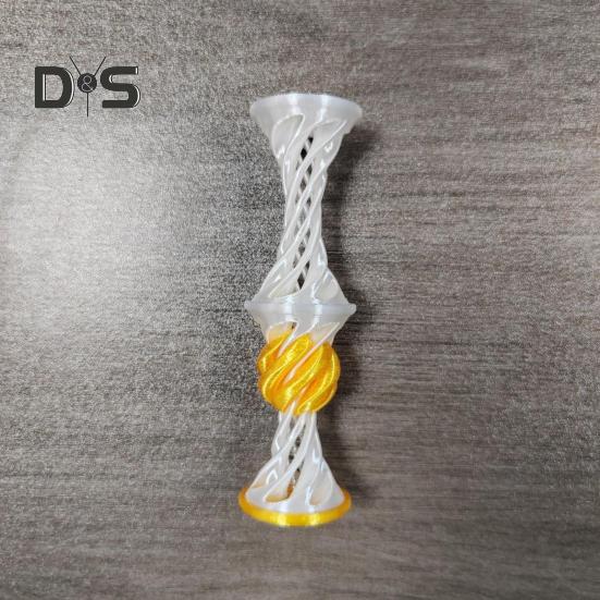 3D Printed Spiral Toy with Launching Ball Impossible Pyramid Passthrough Sculpture Vortex Thread Illusion Stress Relief Kids Adults Mini Spiral