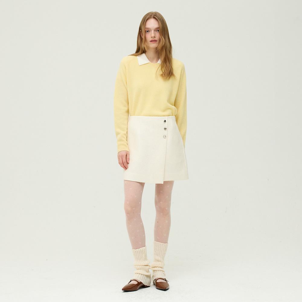 Ibiem Button Wrap Point Mini Skirt Emq2Wsk110