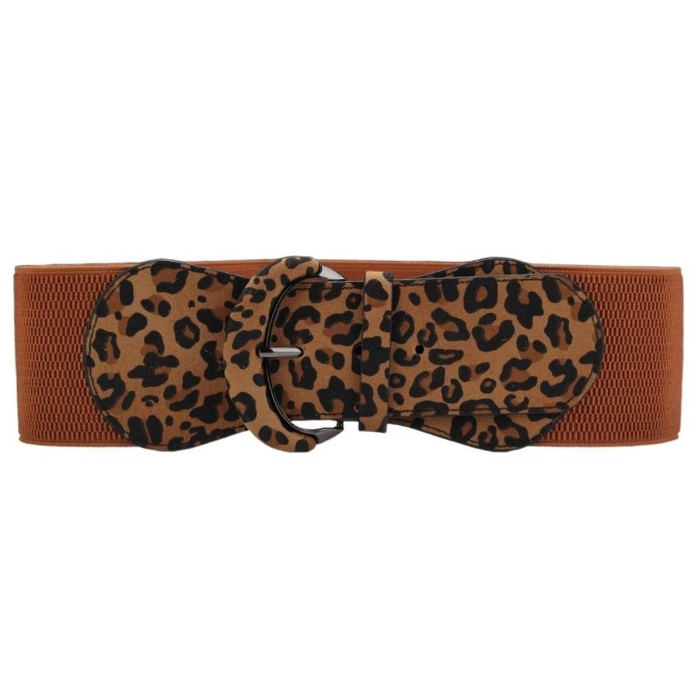 Cloth Stretchy Cummerbunds Leopard Print Wide Waist Belt Slimming Female Waistband Dress