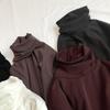 Women's Long Sleeved T-shirt with High Collar Velvet Base