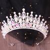 DIEZI Elegant Fashion Luxury Opal Crystal Tiara For Women Girls Wedding Party Baroque Bridal Bride Crown Hair Dress Accessories