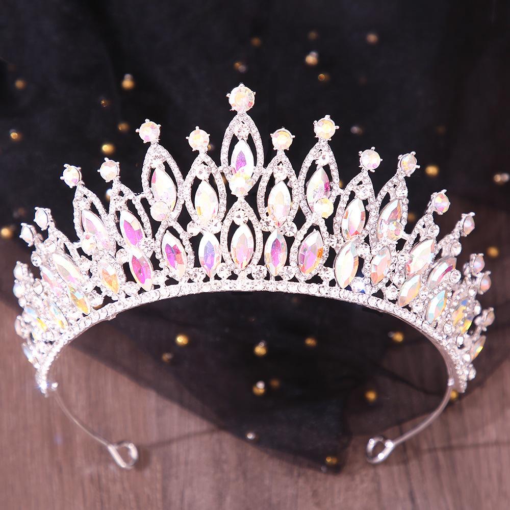 DIEZI Elegant Fashion Luxury Opal Crystal Tiara For Women Girls Wedding Party Baroque Bridal Bride Crown Hair Dress Accessories