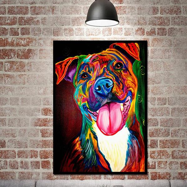Decorative Colorful Puppy Painting Hang Living Room Bedroom Fashion Picture