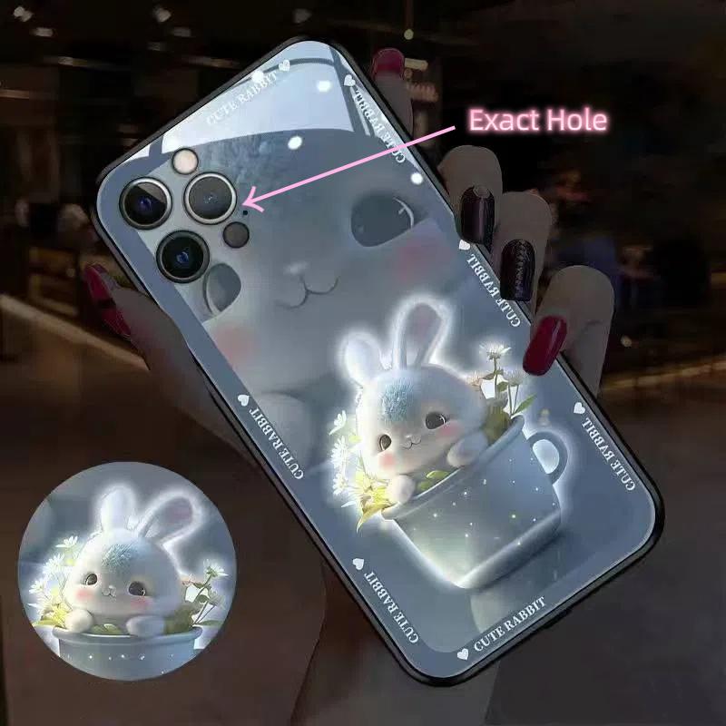 LED Phone Cover - Auto Flashing for Calls/Music with Tempered Glass Protection