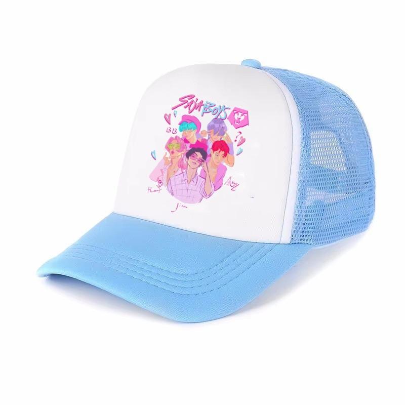 Cute Demon Hunter Girls' Baseball Cap Adjustable Casual Printed Mesh Sun Hat for Kids