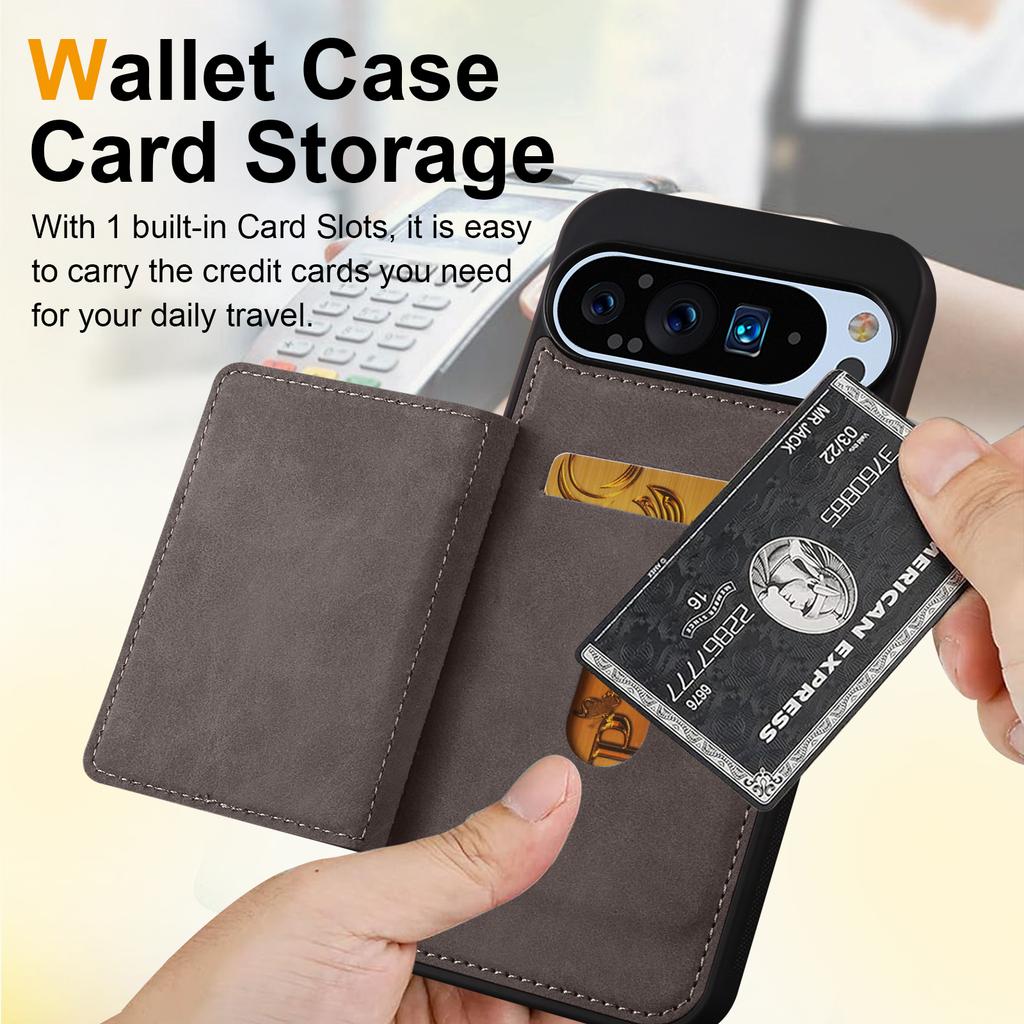Built-inFlip Leather Case for Google Pixel 10 9 9 8 Pro XL 10A 9A 8A Business Magnetic Flip Wallet Card Phone Cover Etui Coque