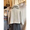 Korean Style Quilted Woolen Hooded Coat with Horn Buttons - Versatile Winter Wear
