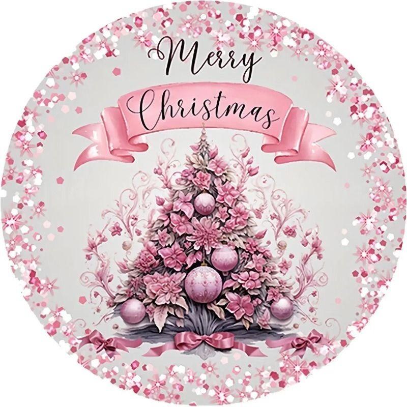 Hexenbesen Halloween Schild, Runde Aluminium Wandplakette 20x20cm