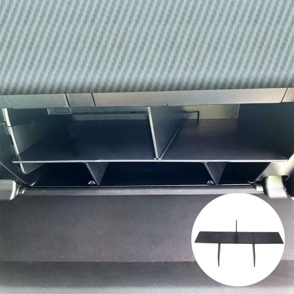 Glove Box Organizer Storage Insert Divider Compatible with Tesla 2024 Center Console Tray Car Interior Accessory 13.58X2.75X0.11In