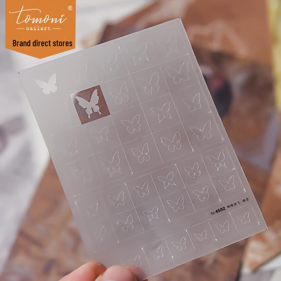 

Tomoni Hollowed-Out Butterfly Nail Stickers for French Manicure - Hot-Selling Phone Case Stationery.