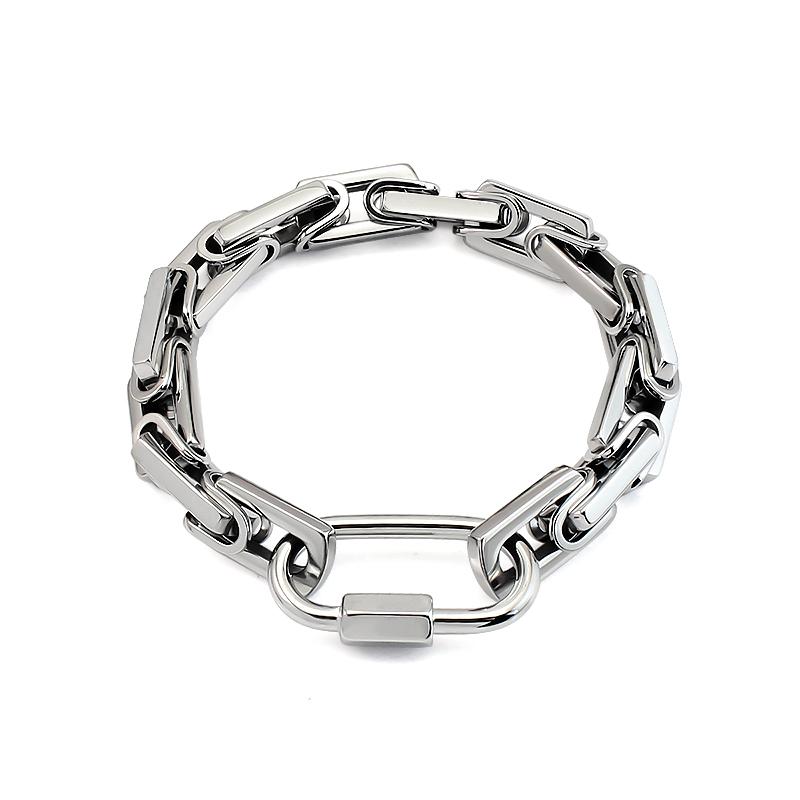 Carabiner Chain Necklace 18K Gold Plated Link Necklace Women Men Punk Thick Rectangular Chain Choker Necklace
