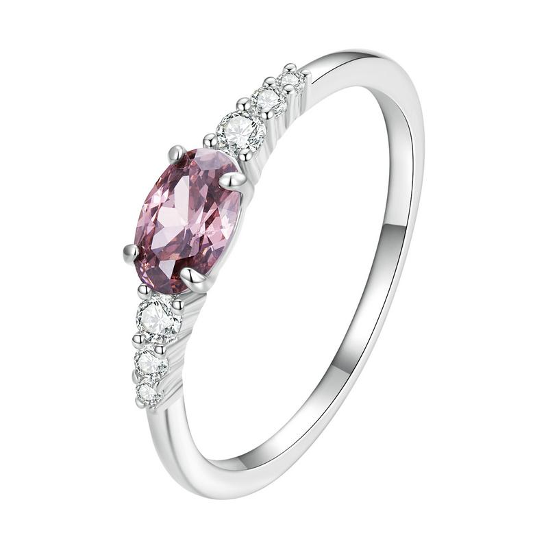 BAMOER 925 Sterling Silver Band Victorian Style Halo Engagement Rings for Women Luxury Wedding Jewelry