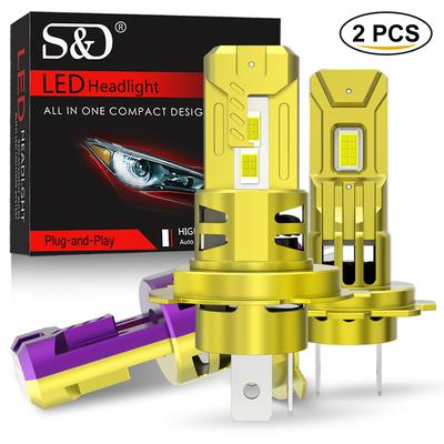 2Pcs H4 H7 LED Headlight Bulbs H1 H11 9005 HB3 9006 HB4 9012 Hir2 Led Mini Car Turbo Headlamp 50W 25000Lm Auto Wireless Lamp 6000K Super Bright White