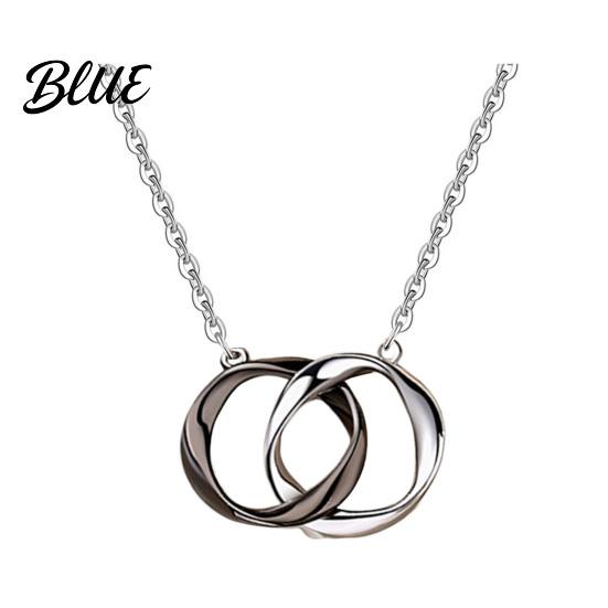Mobius Band Circles Necklace Intertwined Rings Couple Strip Men Women