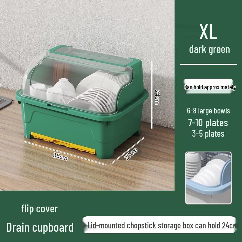 Youshu Extra Large Plastic Dish Drying Rack with Lid