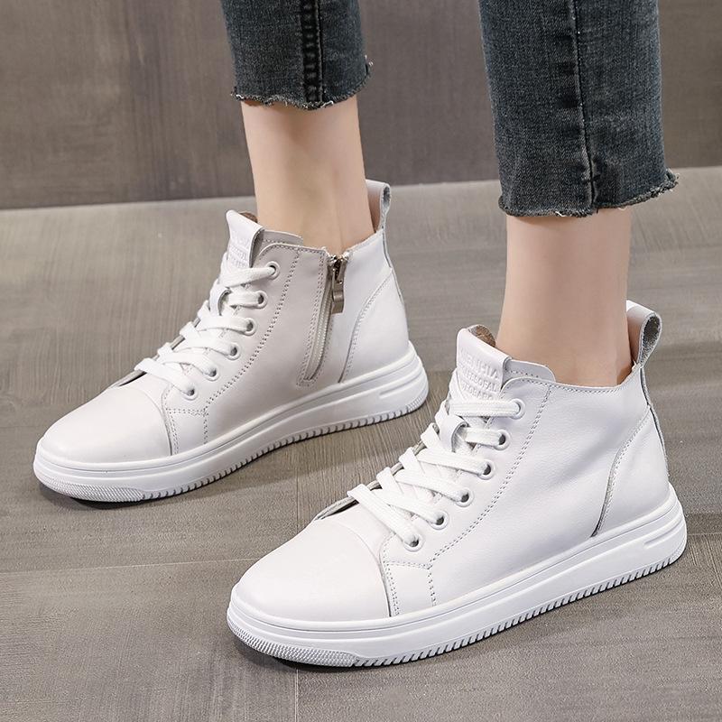 Board Shoes Women 2026 Spring and Autumn New Casual Fashion White Shoes High Top Shoes