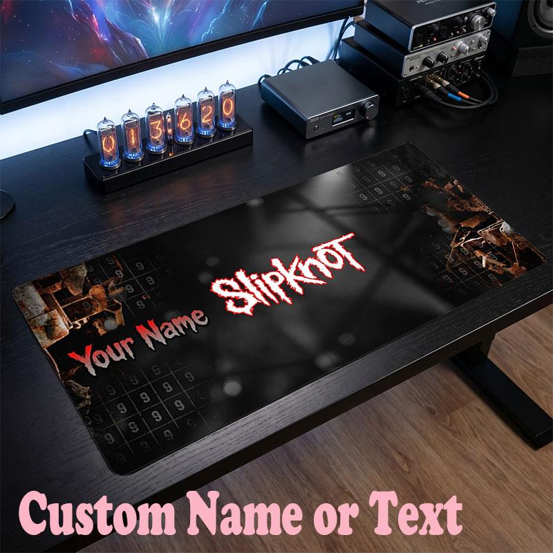 Tappetino per Mouse Slipknot con Nome Personalizzato, Tappetino Grande per Scrivania, Regalo Personalizzato per Ufficio Domestico