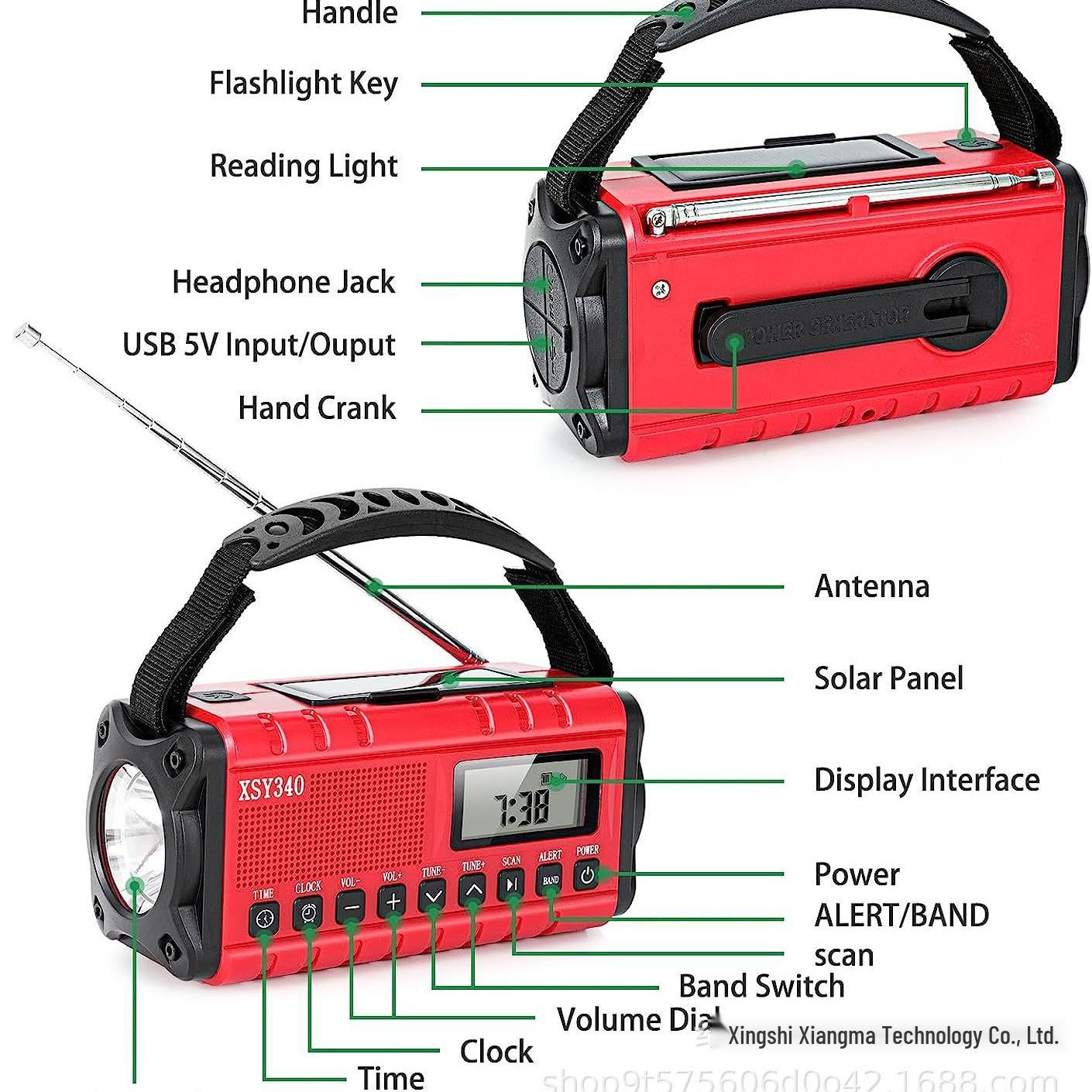 

Cross-Border Multifunctional Solar Hand-Crank Emergency Radio Charger