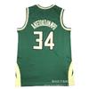 Mens Milwaukee Bucks Giannis Antetokounmpo 34 Embroidered Basketball Jersey - Breathable Bamboo Charcoal Fabric
