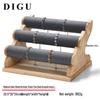 Digu Solid Wood Jewelry Display Stand: Removable Tiered Bangle & Bracelet Storage Rack